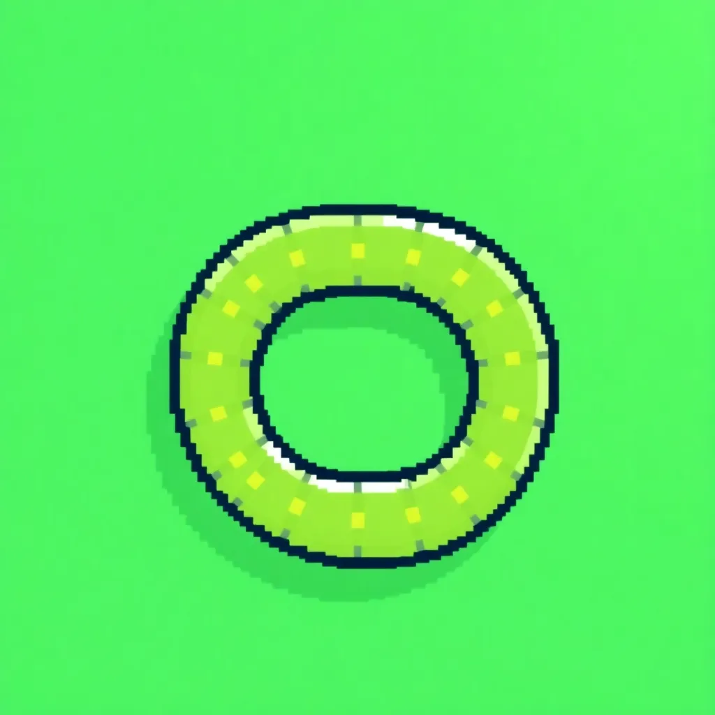 a pixel snake game icon ,green, Q,cute,favicon
