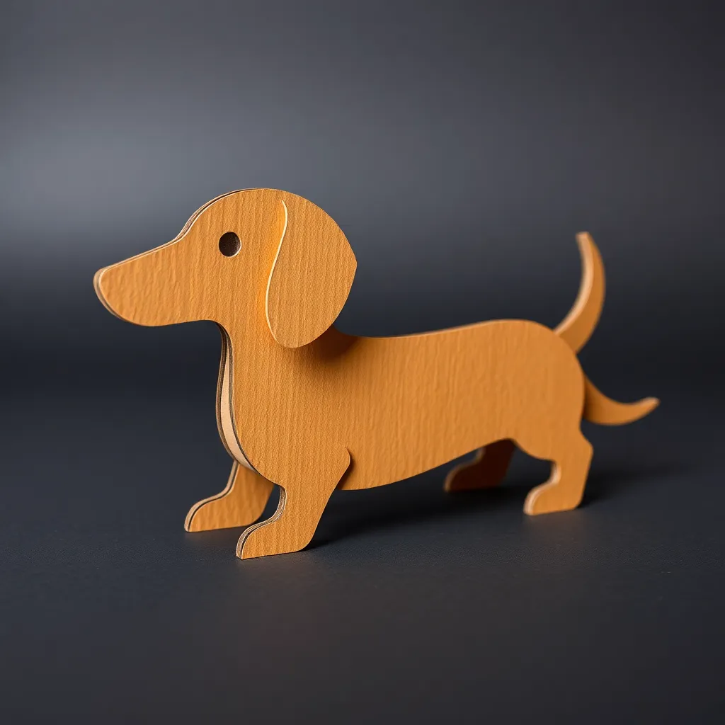 Dachshund shaped card, made of hard cardboard, creative and innovative