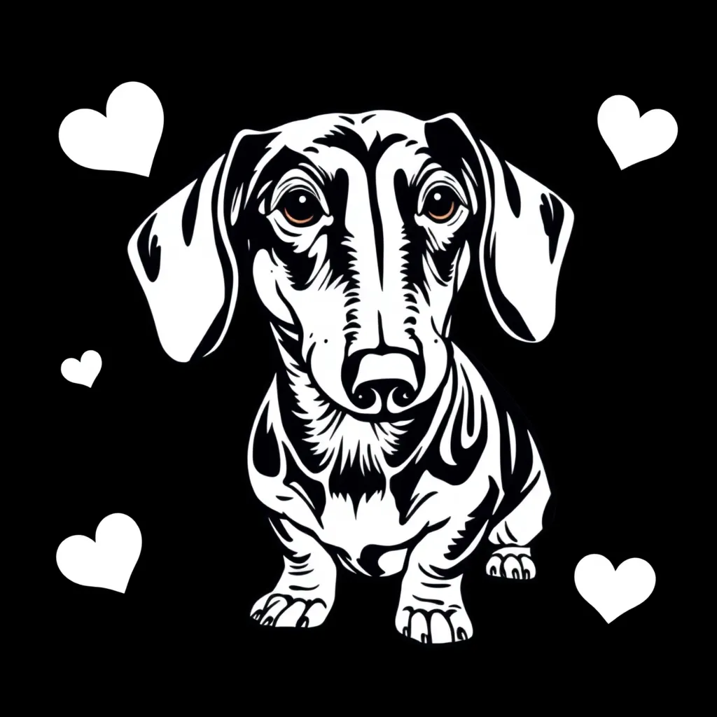 black line art  dachshund  art 
