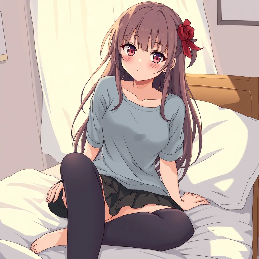 a anime girl on bed
