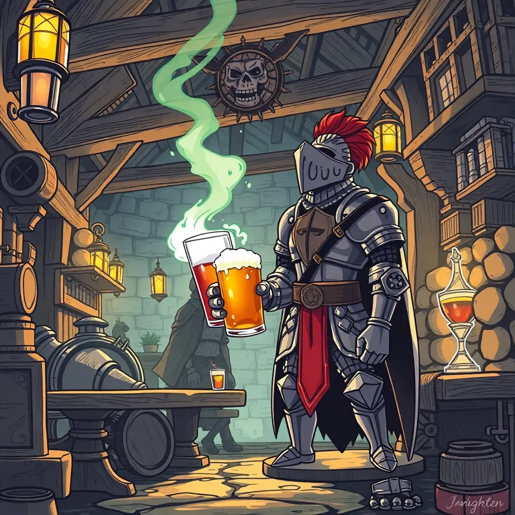 Knight of Ale and Magic, fantasy tavern