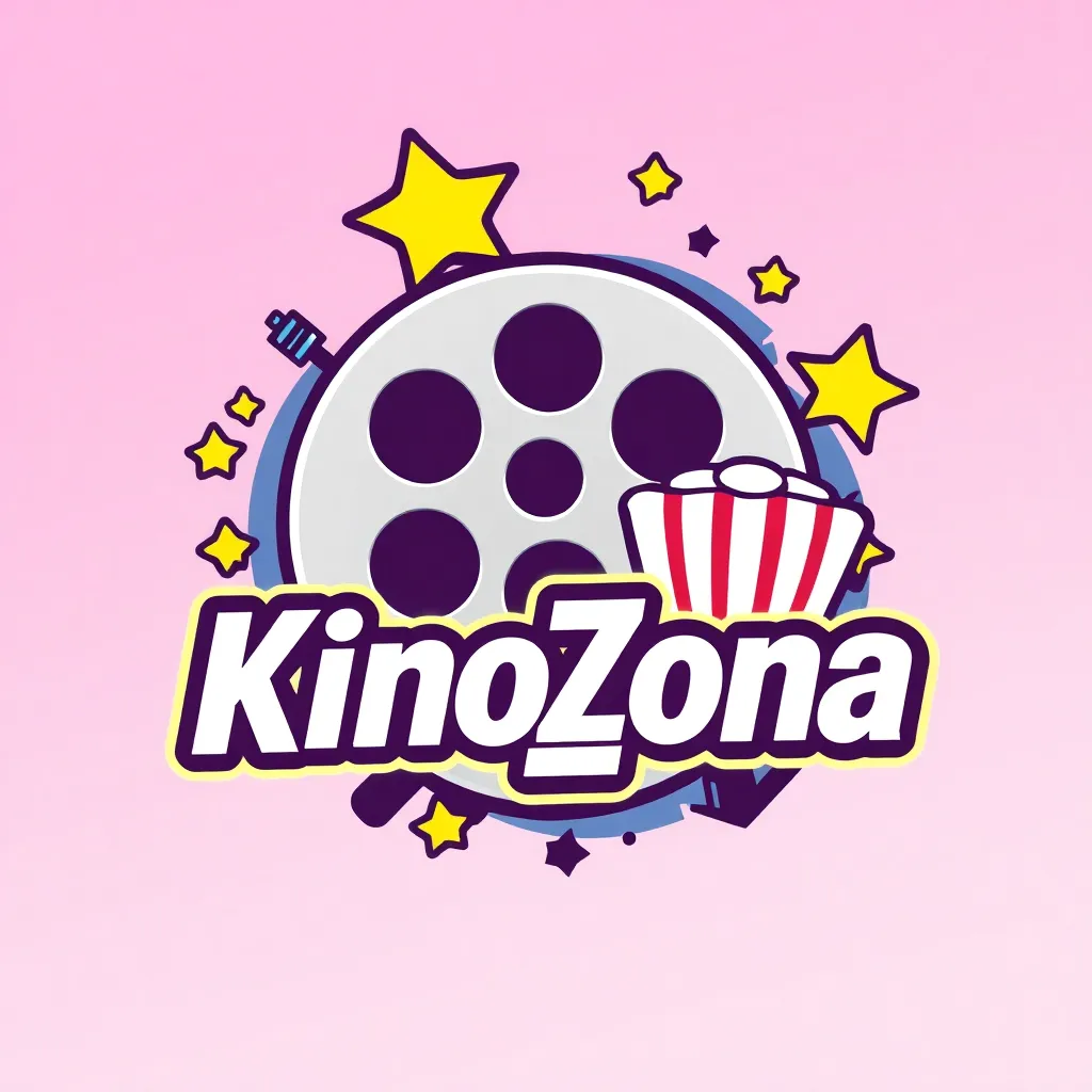 Design a vibrant and eye-catching logo for a Telegram channel named KinoZona. The channel focuses on movie-related content, including industry news, new trailers, reviews, and curated selections of films and animated movies. The logo must prominently feature the channel’s name ‘KinoZona’. Include visual elements related to cinema, such as a film reel, movie projector, popcorn, a cinema screen, or a star, while keeping the design clean and modern. The color scheme should use bold and saturated tones to make the logo stand out among other channel previews, but avoid overly complex or extravagant designs. Ensure the logo is simple, recognizable, and works well on digital platforms.