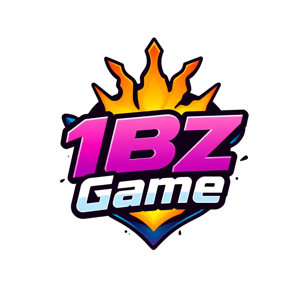 Design a vibrant and eye-catching logo for a game website called 1BZ Game. This channel focuses on small games and uses bright colors.