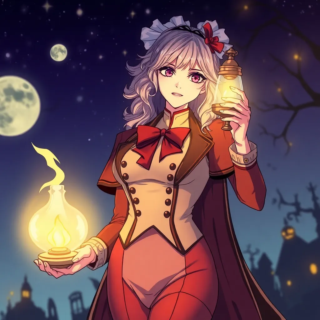 Doctor Elise: The Royal Lady with the Lamp main character in sexual halloween style