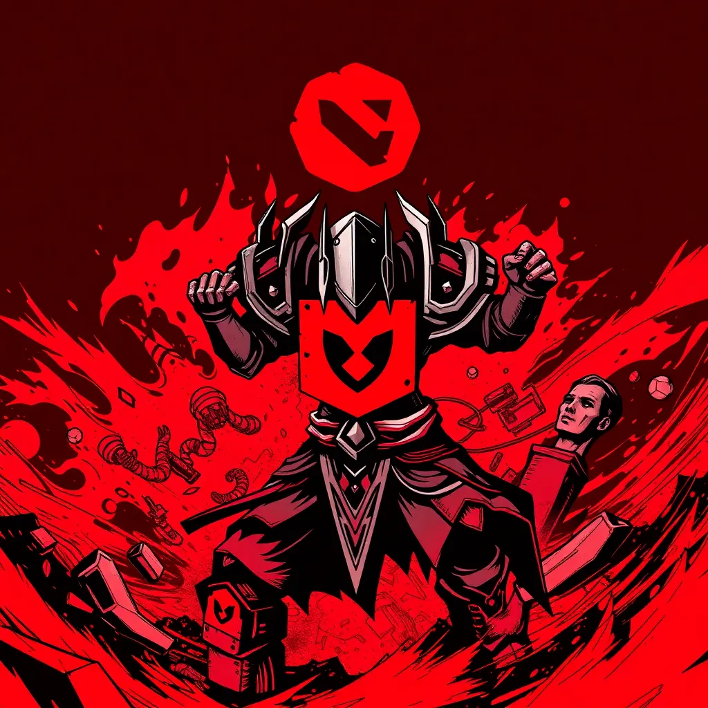 Dota 2 main screen in red and black style