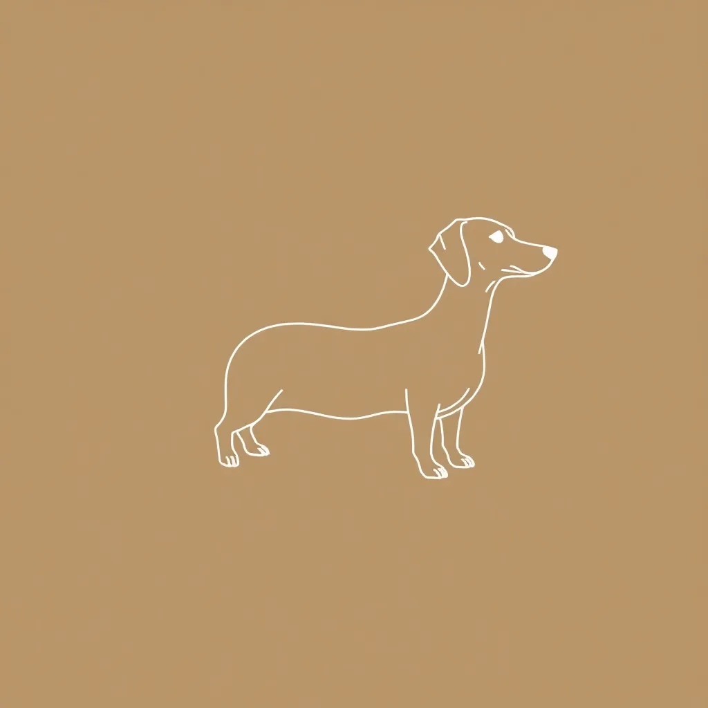 Dachshund shape line drawing