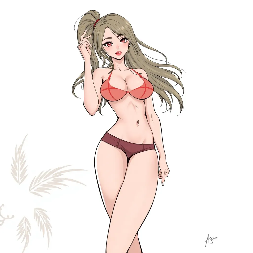 draw an anume girl with big boobs and ass