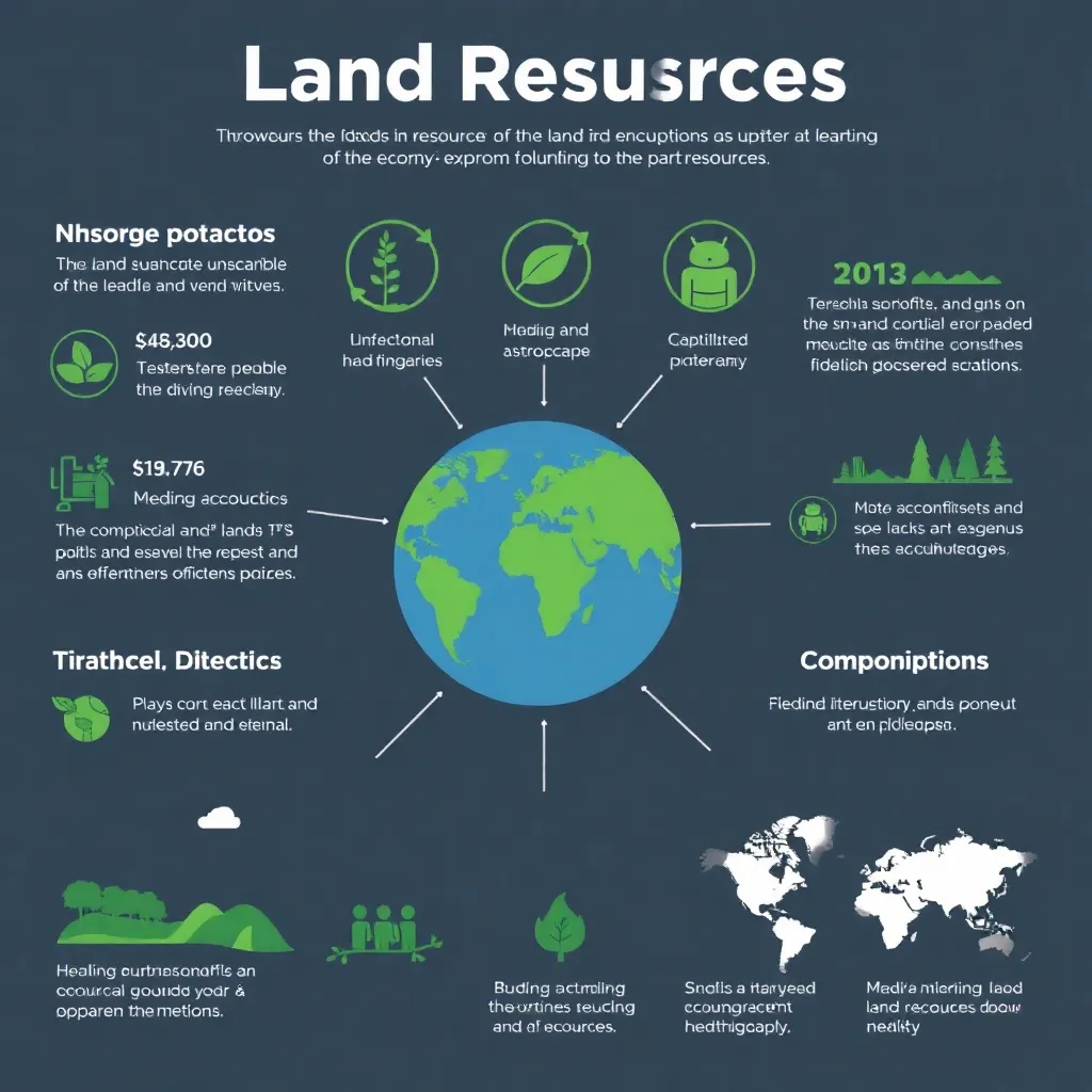 Infographics showing the importance of land resources for the economy and ecology.